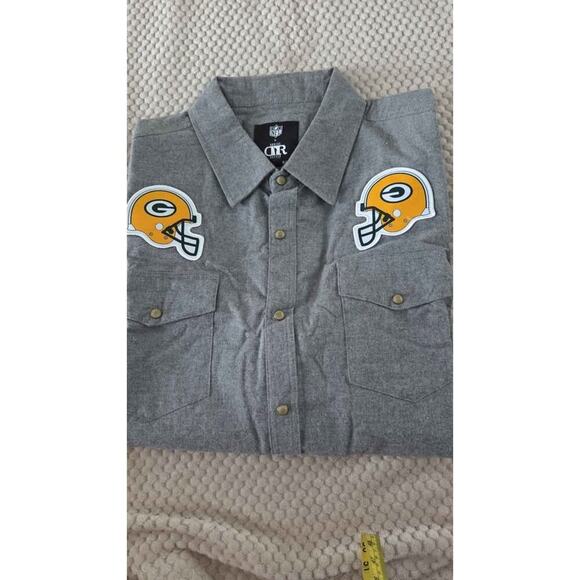 Green Bay Packers Darius Rucker Gray Chambray Long Sleeve Shirt NWT XL - Picture 7 of 8